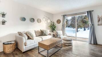 TV, fireplace, offices