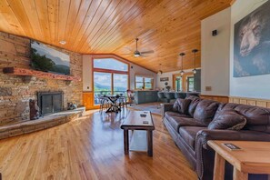 Smart TV, fireplace, video games