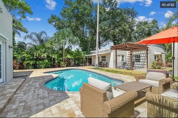 Outdoor pool, a heated pool