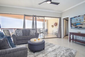 Smart TV, DVD player, books, stereo