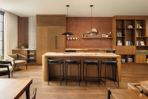 Apartment, 1 King Bed | Living area | 55-inch Smart TV with satellite channels, TV, Netflix