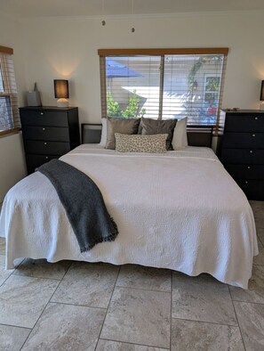 1 bedroom, desk, iron/ironing board, travel cot