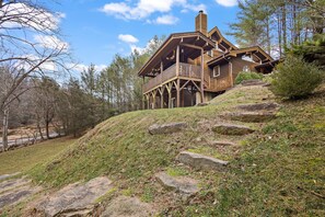 Exterior - Riverfront Cabin with Hot Tub and Game Room (Boone)