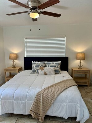 1 bedroom, desk, iron/ironing board, travel crib