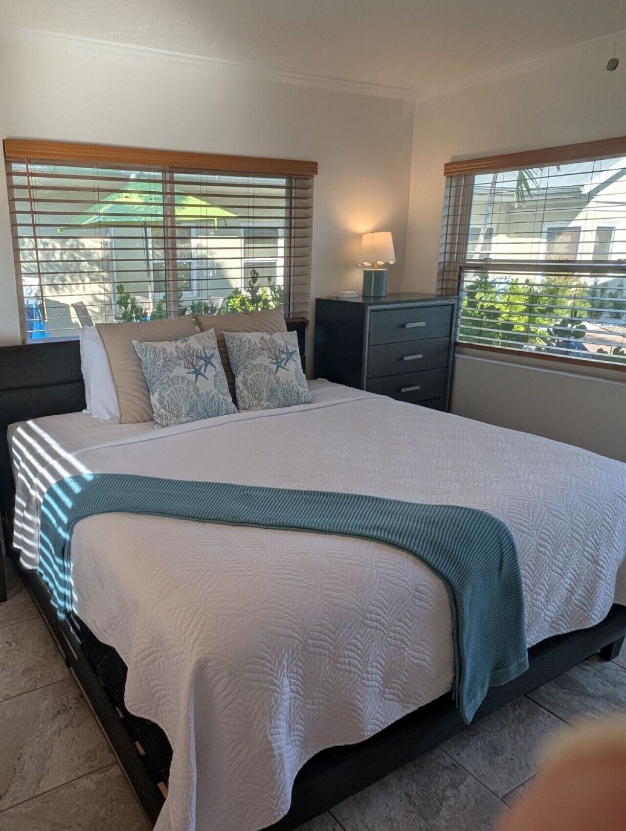 1 bedroom, desk, iron/ironing board, travel crib