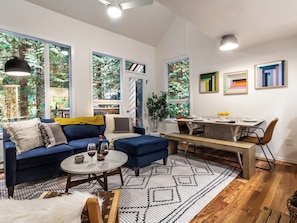TV, fireplace, video games, offices