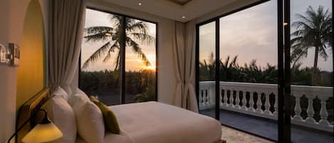 Two-Bedroom Apartment River View | Premium bedding, free minibar items, in-room safe, desk