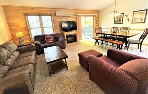 TV, fireplace - Red Pines - Elk Lake Condo #4 (Phillips)