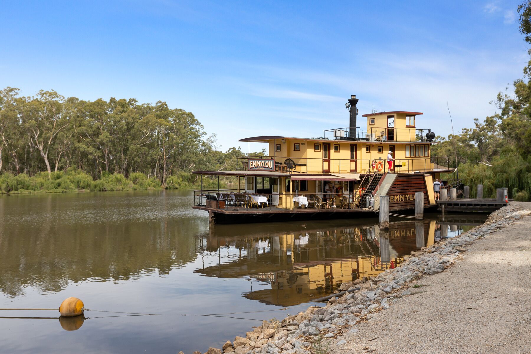 The majestic paddle steamer Emmylou. 
Cruising the Murray River from Echuca