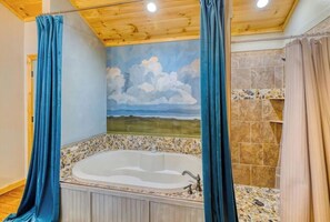 Ducha, bañera de hidromasaje, secador de pelo y bidé