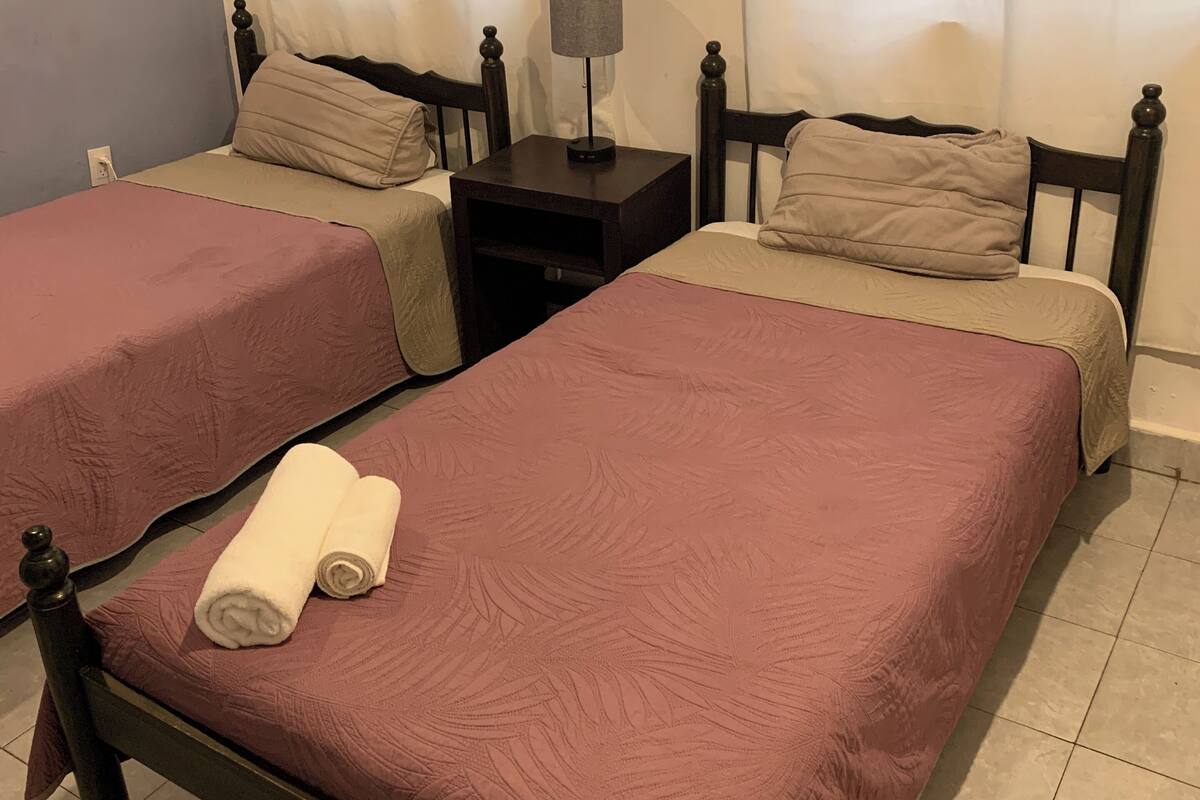 Habitación económica con 2 camas individuales | Sábanas de algodón egipcio, ropa de cama de alta calidad y edredón