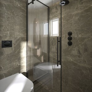 Suite estudio junior | Baño | Ducha, artículos de higiene personal gratuitos y secador de pelo