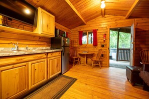 Fridge, microwave, coffee/tea maker, toaster