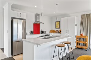 Fridge, microwave, dishwasher, toaster