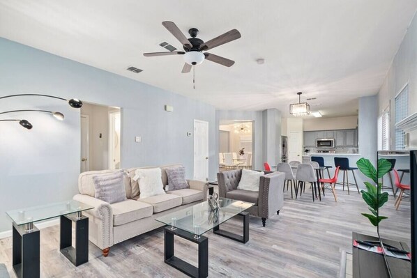 TV, fireplace, table football, ping pong - Stylish Modern House  4BR/3BA  Home in McKinney (McKinney)