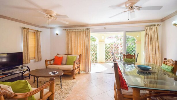 Living area - Casual St. Lawrence Gap apt near beach - Terraces 104 (Saint Lawrence Gap)