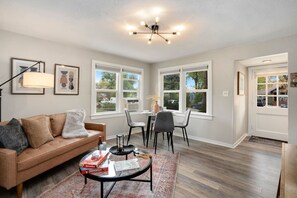 House, Multiple Beds, Patio, Garden View (417 Park St.) | Living area | 40-inch TV with digital channels - Charming Old Town Bungalow W/ Free Cruiser Bikes (Fort Collins)