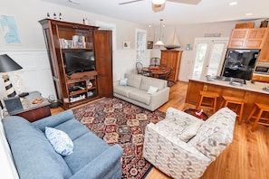 Smart TV, DVD player, books