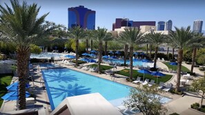 Utendørsbasseng og et oppvarmet basseng