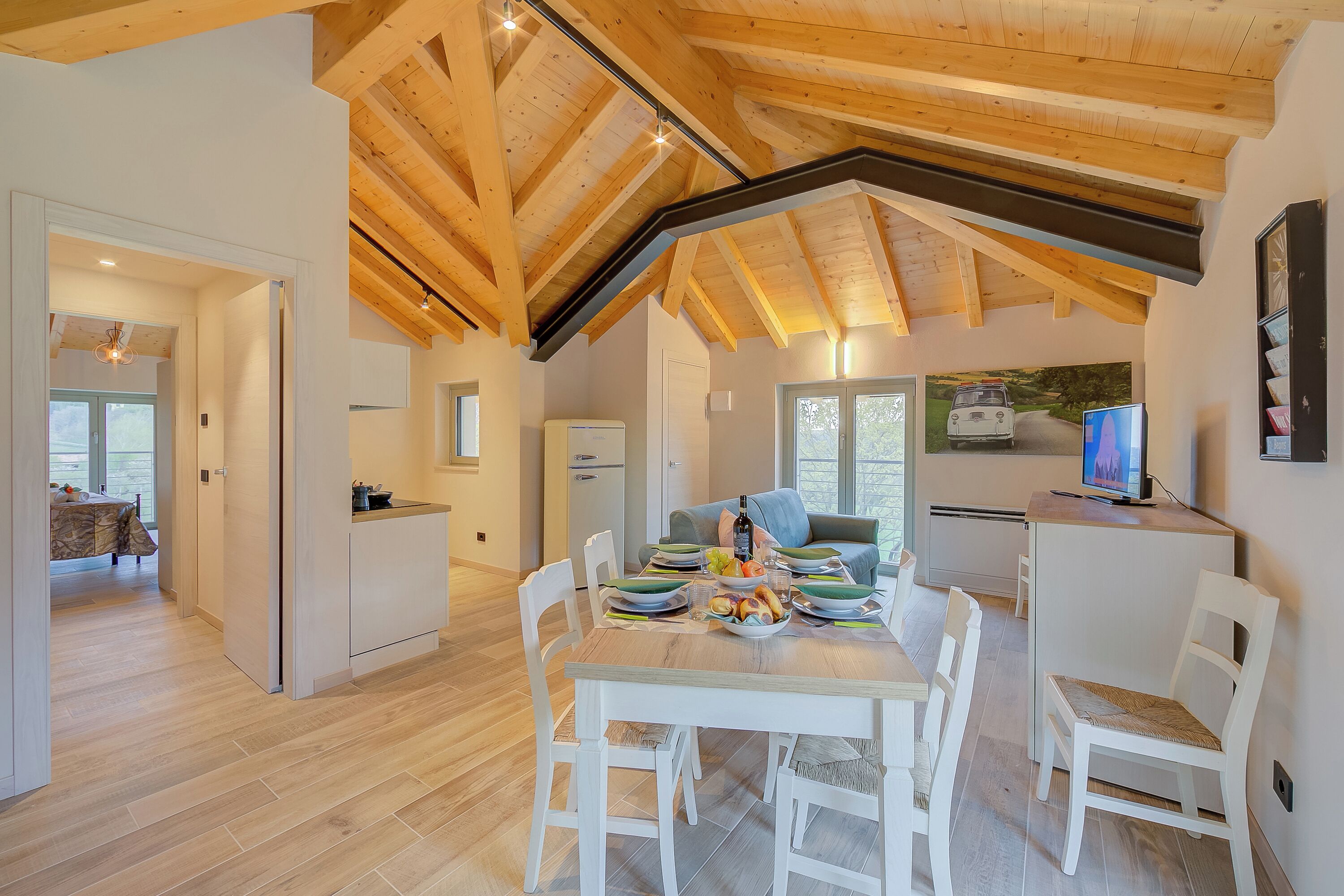 Familienapartment, Mehrere Schlafzimmer (Ricomilla-Finestra Sul Verde- priv) | Speisen