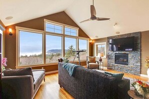 Televisión y chimenea 