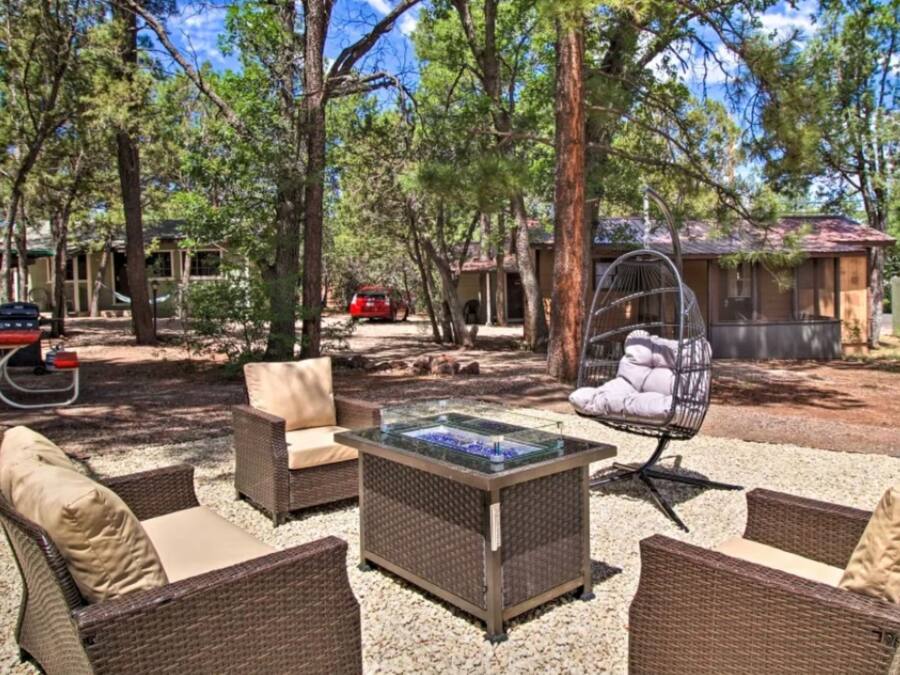 Cabaña básica, 1 cama de matrimonio | Terraza o patio