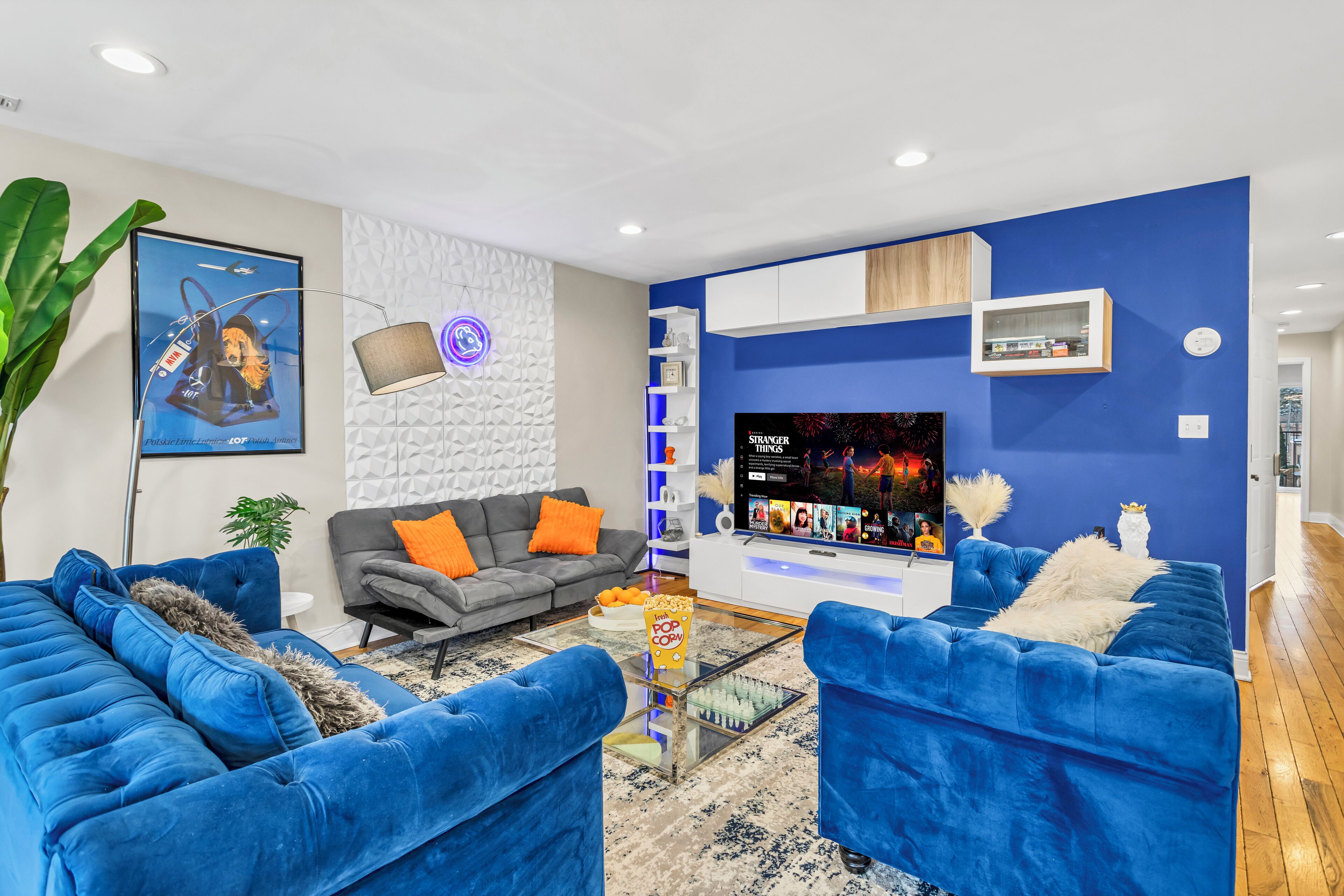 Smart TV, video games, books, video library