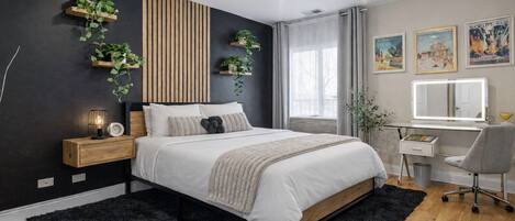 3 chambres, coffres-forts dans les chambres, bureau