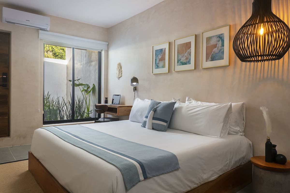 In-room safe, desk, laptop workspace, blackout curtains