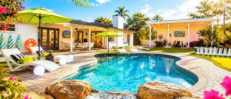 Outdoor pool, a heated pool