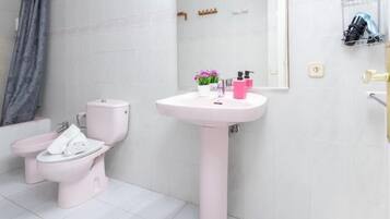 Baignoire, sèche-cheveux, serviettes fournies
