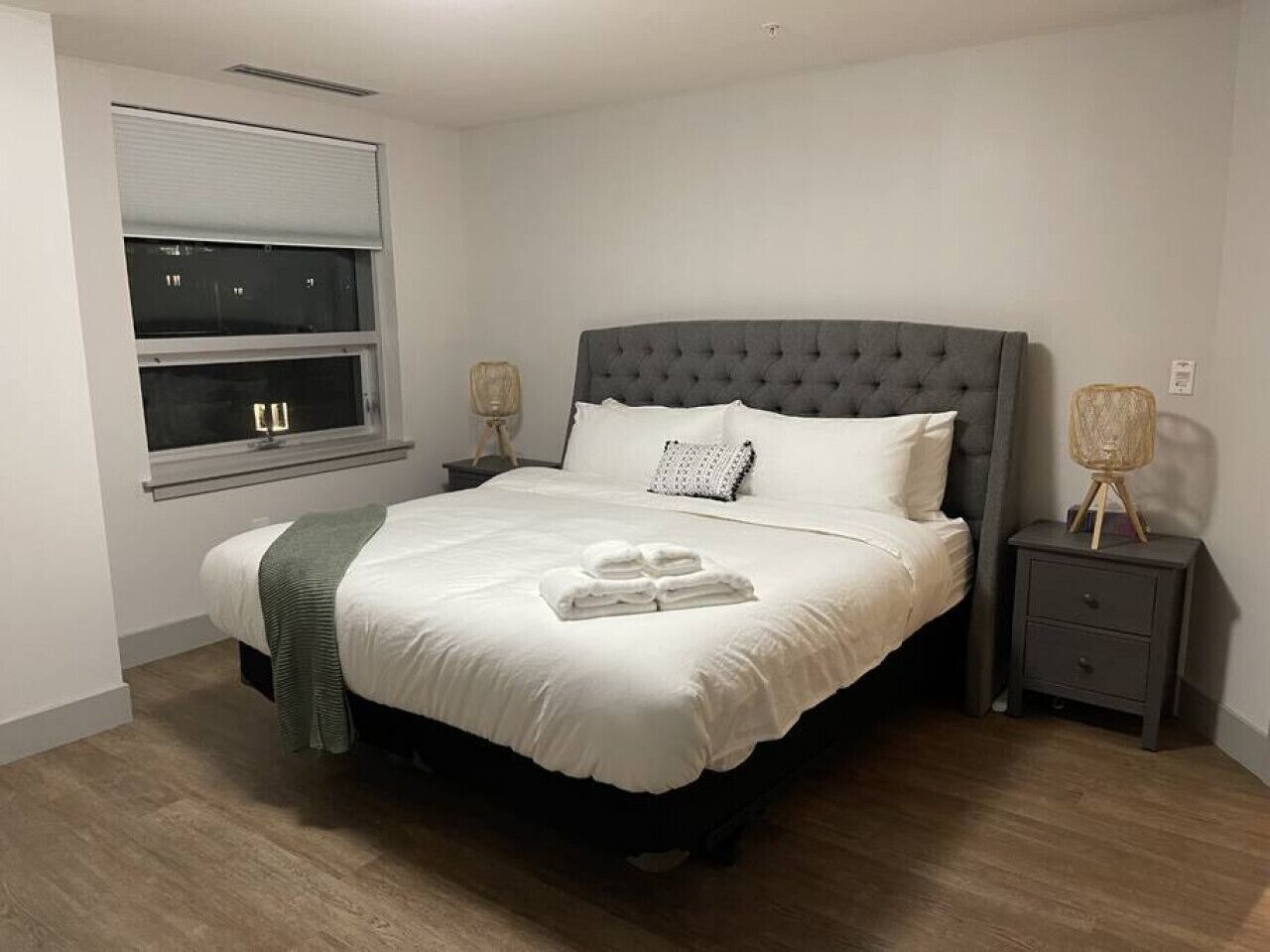 1 bedroom, desk, iron/ironing board, travel crib