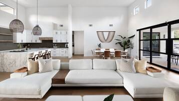 Smart TV, fireplace, video games, streaming services