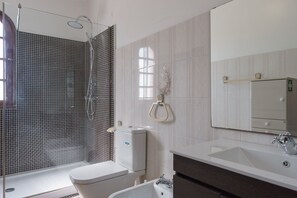 Shower, bidet, towels
