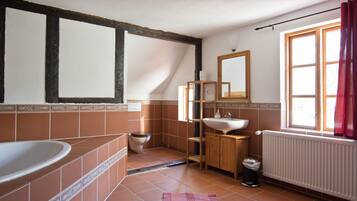 Douche, serviettes fournies