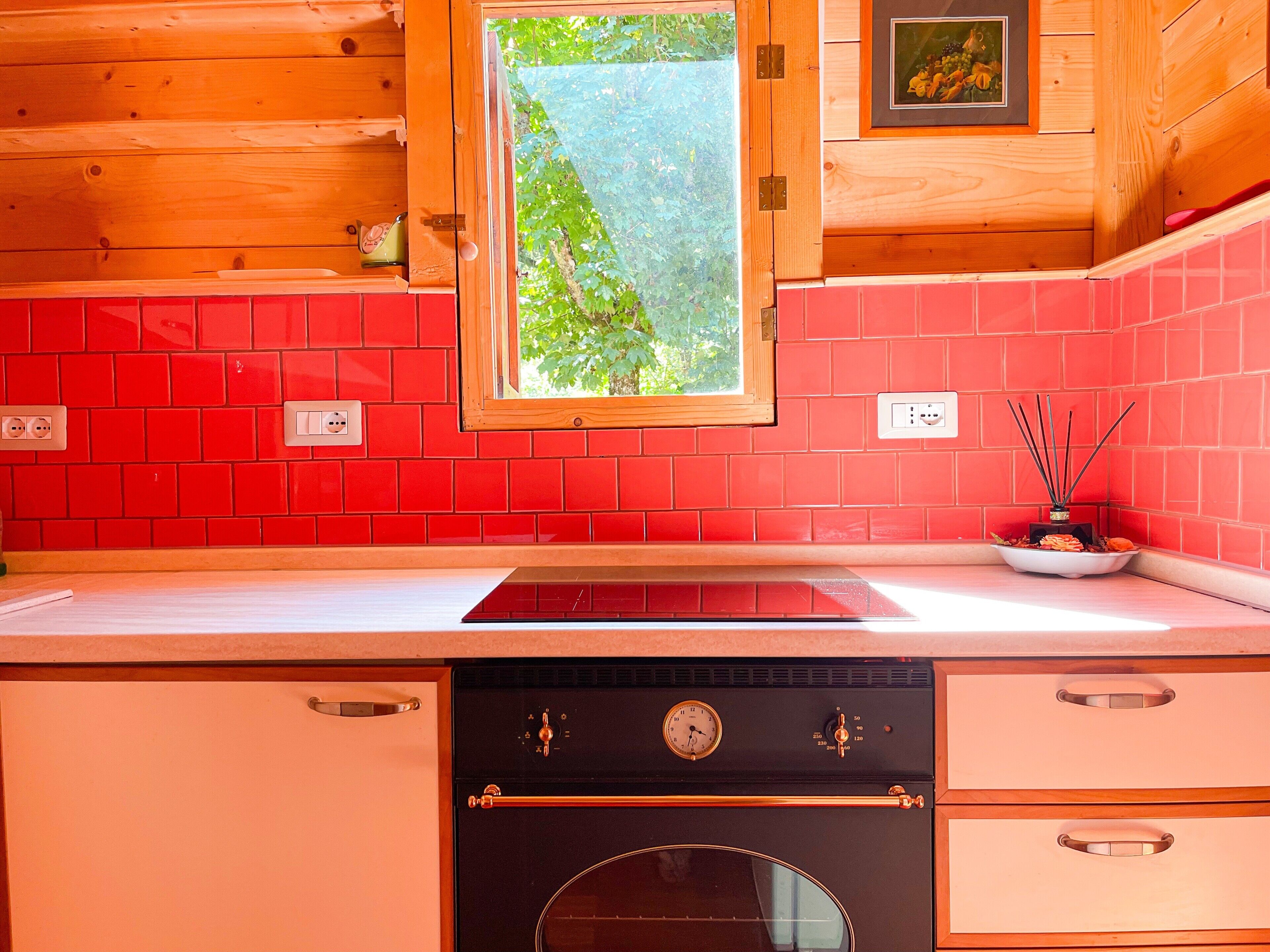 Fridge, microwave, stovetop, cookware/dishes/utensils