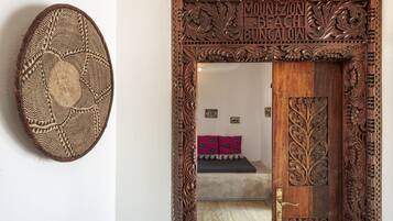 Deluxe tweepersoonskamer, uitzicht op het strand | 2 slaapkamers, hypoallergeen beddengoed, een kluis op de kamer