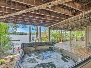 Terrace/patio - 5 Bathrooms, 2 Flex Rooms, 3½ Bathrooms!  Sandy Beach, Pet Friendly, Hot Tub, Fire Pit & Wifi! (Huddleston)