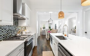 Fridge, microwave, coffee/tea maker, toaster