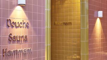Sauna, hot tub, steam room, massages