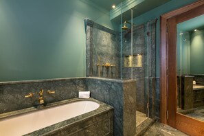 Bathtub, hair dryer
