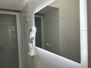 Comfort Room | Bathroom | Shower, rainfall showerhead, hair dryer, slippers - Vico Grande (Naples)