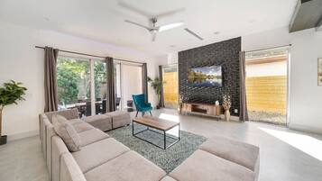 Smart TV, books, stereo