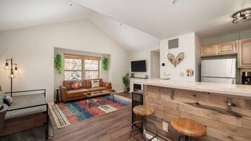 TV, fireplace, computer monitors