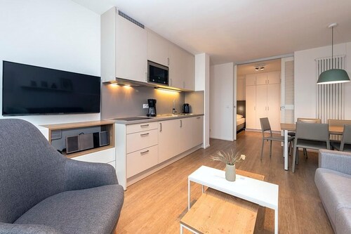 Tolles Ferienapartment in Strandnähe mit Geschützter Loggia und Sauna im Haus!