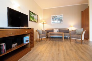 TV, DVD player, stereo