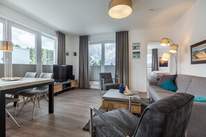 TV, DVD player, stereo