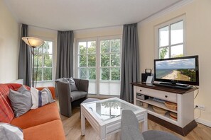 Télévision, lecteur de DVD, livres, chaîne hi-fi