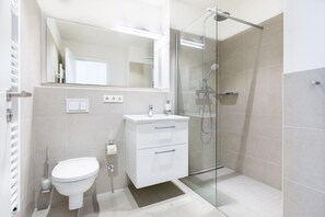 Dusche, Haartrockner, Handtücher