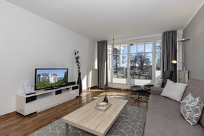 Télévision, lecteur de DVD, livres, chaîne hi-fi